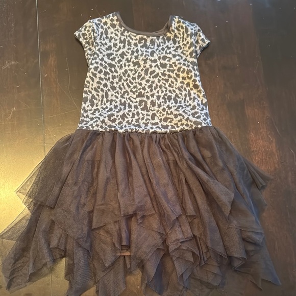 Pippa & Julie Leopard Print Dress with Brown Tulle Skirt - Picture 1 of 2